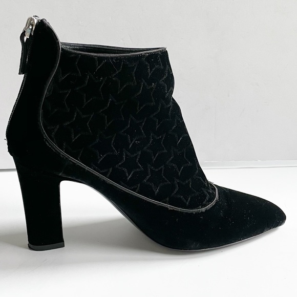 Deimille Shoes - Deimille Black Velvet Star Embossed Ankle Boot